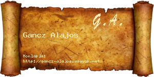 Gancz Alajos névjegykártya